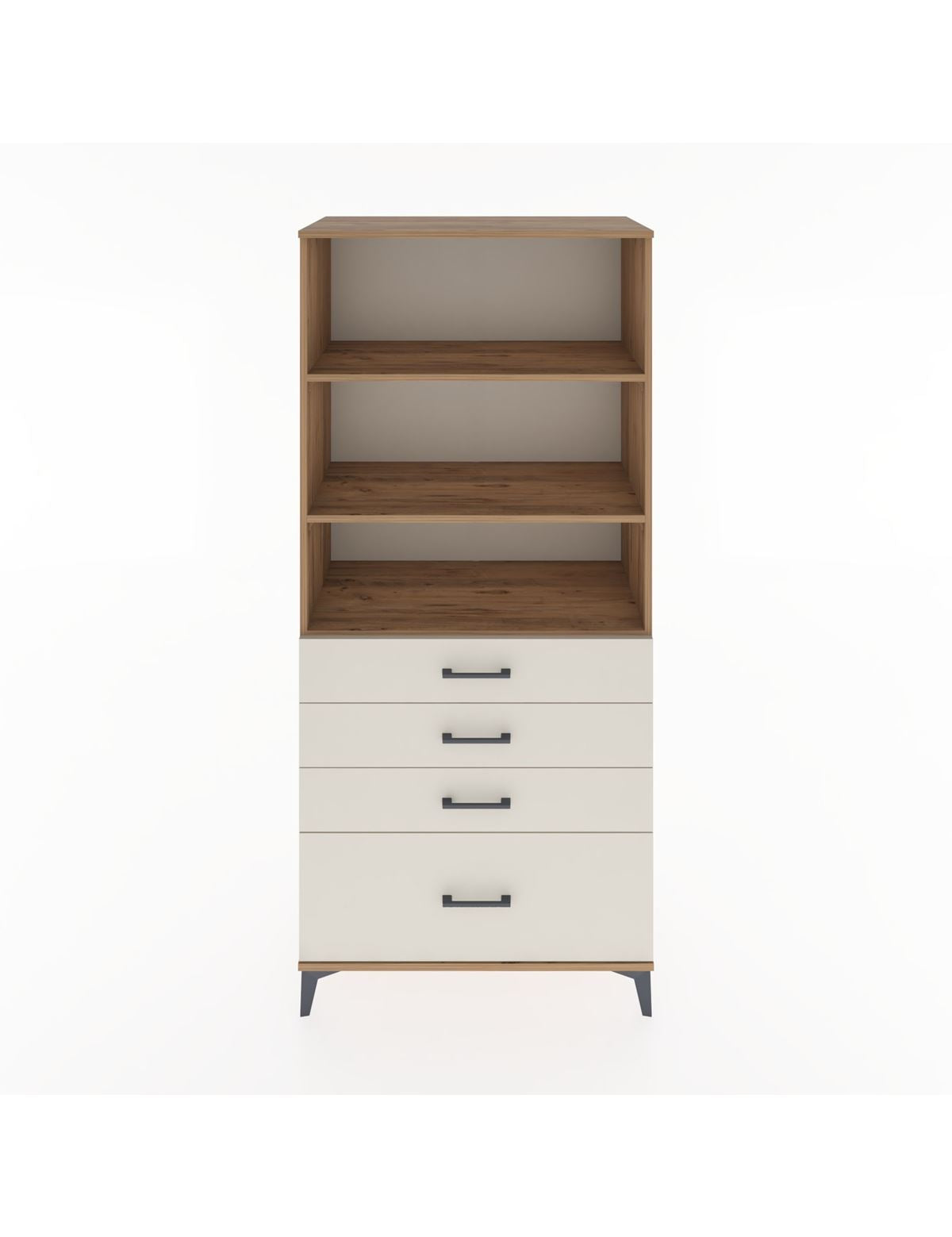 Hyperion Dolap 3 Raflı 4 Çekmeceli 88x44x195 Çam-Aytaşı