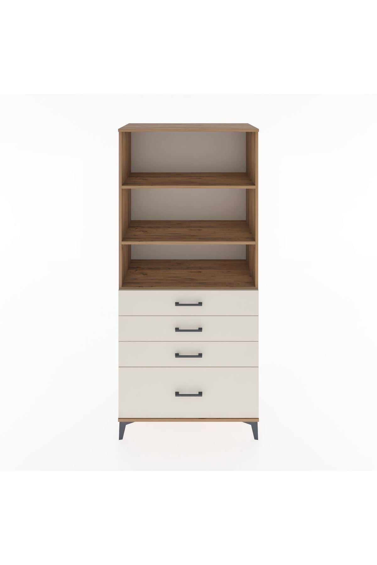 Hyperion Dolap 3 Raflı 4 Çekmeceli 88x44x195 Çam-Aytaşı