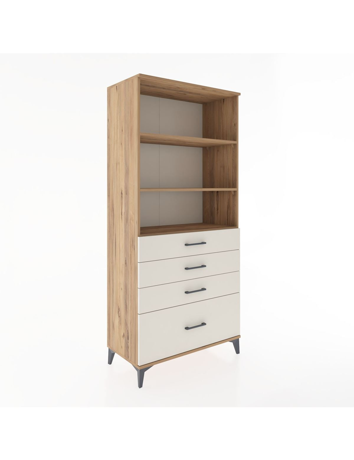 Hyperion Dolap 3 Raflı 4 Çekmeceli 88x44x195 Çam-Aytaşı