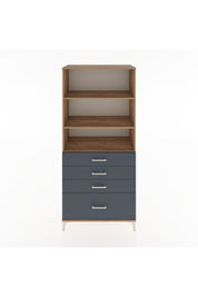 Hyperion Dolap 3 Raflı 4 Çekmeceli 88x44x195 Çam-Antrasit