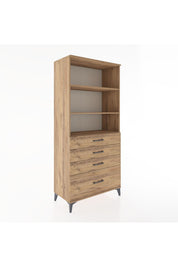 Hyperion Dolap 3 Raflı 4 Çekmeceli 88x44x195 Çam-Çam