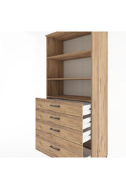 Hyperion Dolap 3 Raflı 4 Çekmeceli 88x44x195 Çam-Çam