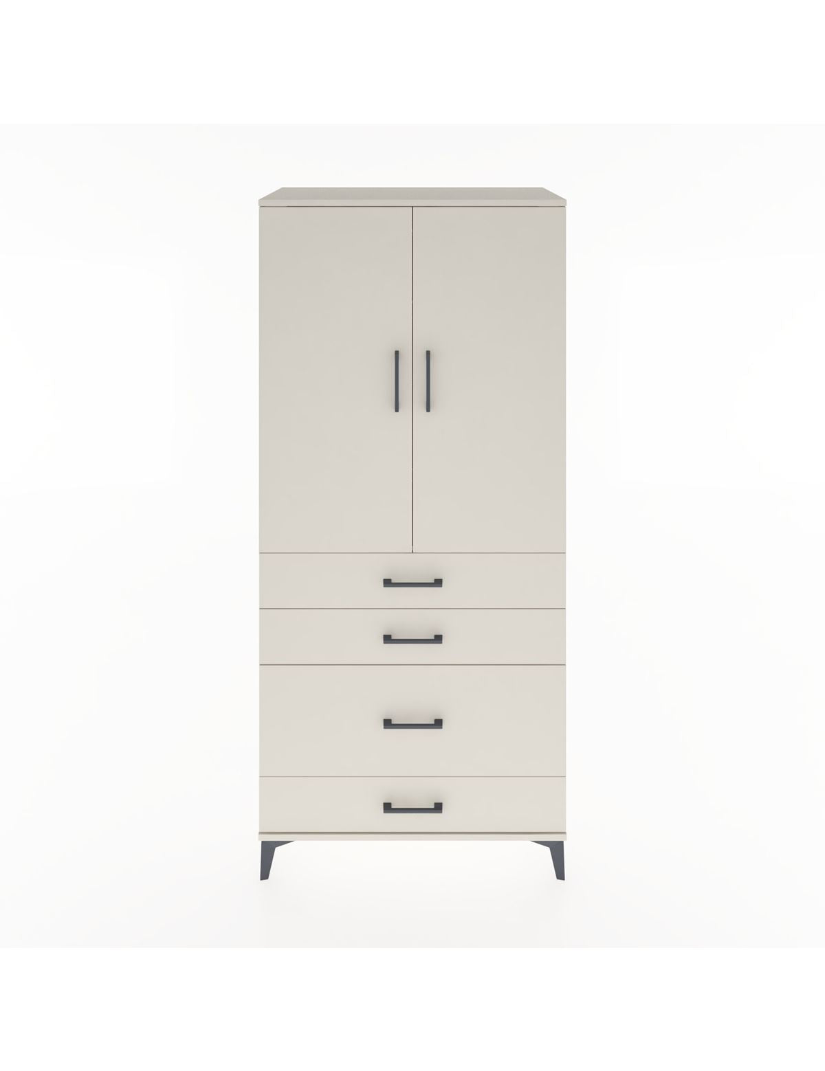 Hyperion Dolap Tek Raflı 4 Çekmeceli Tek Askılı 88x44x195 Aytaşı-Aytaşı