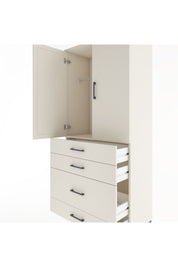 Hyperion Dolap Tek Raflı 4 Çekmeceli Tek Askılı 88x44x195 Aytaşı-Aytaşı