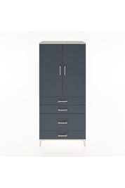 Hyperion Dolap Tek Raflı 4 Çekmeceli Tek Askılı 88x44x195 Aytaşı-Antrasit