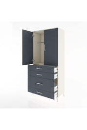 Hyperion Dolap Tek Raflı 4 Çekmeceli Tek Askılı 88x44x195 Aytaşı-Antrasit