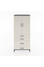 Hyperion Dolap Tek Raflı 4 Çekmeceli Tek Askılı 88x44x195 Antrasit-Aytaşı