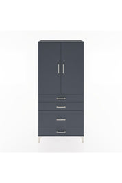 Hyperion Dolap Tek Raflı 4 Çekmeceli Tek Askılı 88x44x195 Antrasit-Antrasit