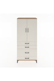 Hyperion Dolap Tek Raflı 4 Çekmeceli Tek Askılı 88x44x195 Çam-Aytaşı