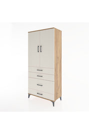 Hyperion Dolap Tek Raflı 4 Çekmeceli Tek Askılı 88x44x195 Çam-Aytaşı