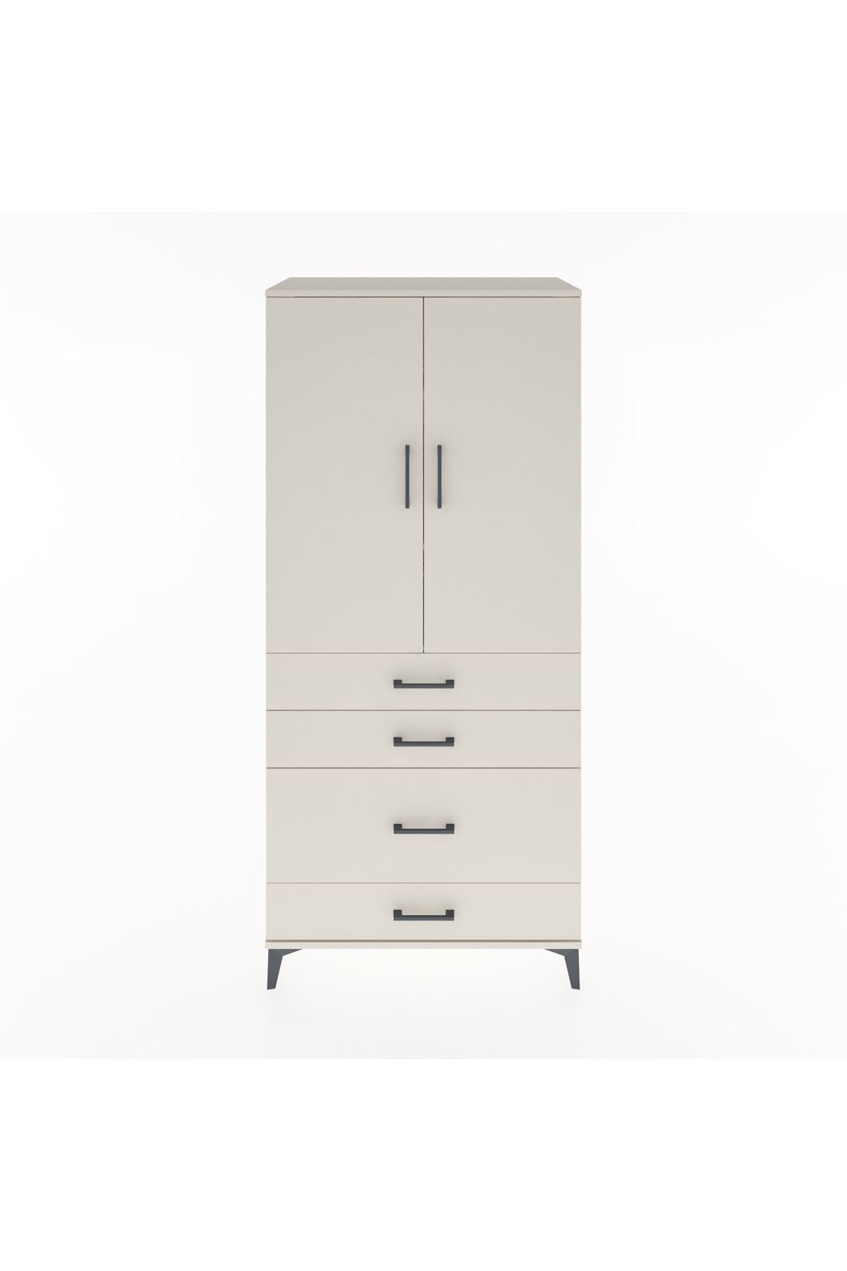 Hyperion Dolap 3 Raflı 4 Çekmeceli 2 Kapaklı 88x44x195 Aytaşı-Aytaşı