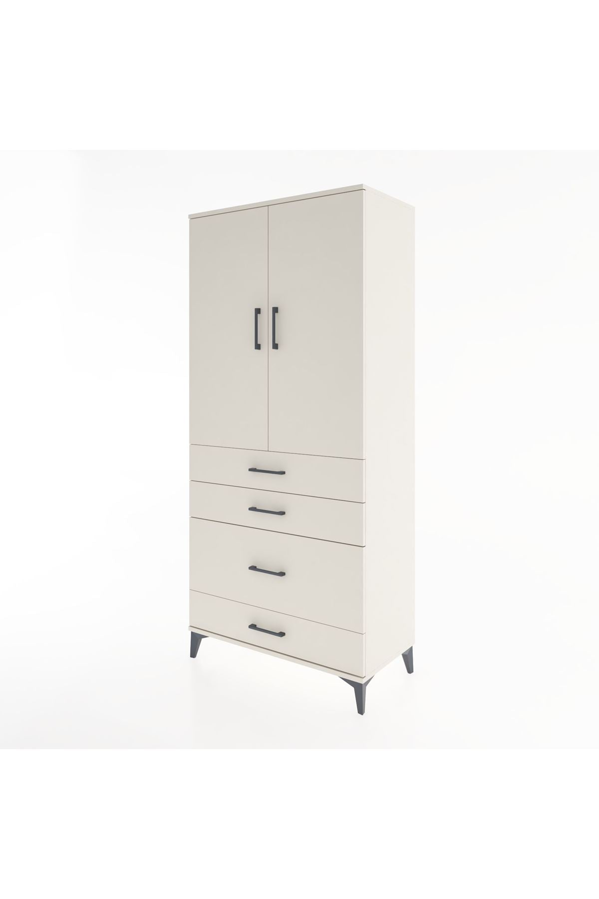 Hyperion Dolap 3 Raflı 4 Çekmeceli 2 Kapaklı 88x44x195 Aytaşı-Aytaşı