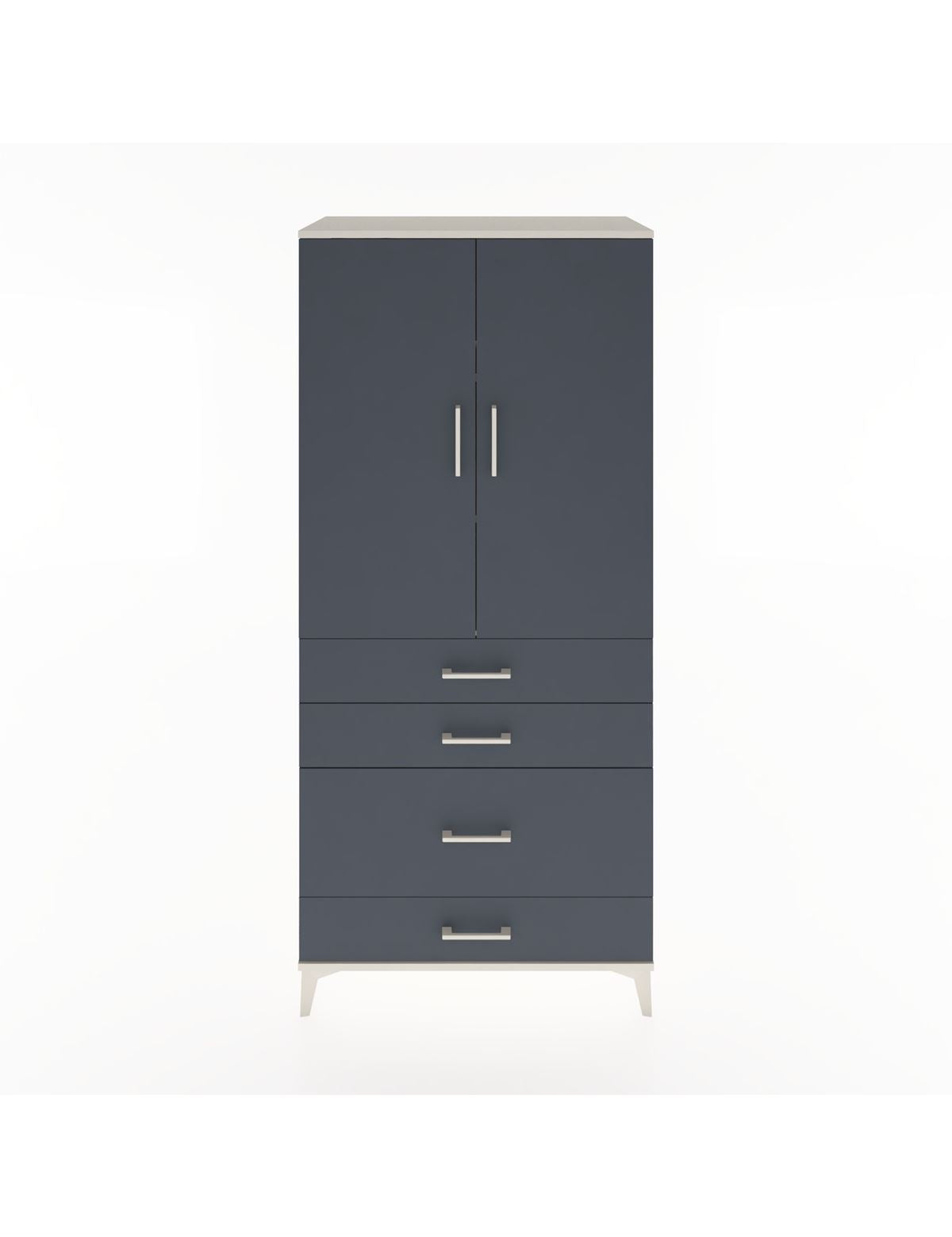 Hyperion Dolap 3 Raflı 4 Çekmeceli 2 Kapaklı 88x44x195 Aytaşı-Antrasit