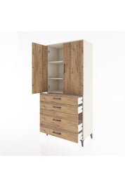 Hyperion Dolap 3 Raflı 4 Çekmeceli 2 Kapaklı 88x44x195 Aytaşı-Çam