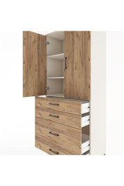 Hyperion Dolap 3 Raflı 4 Çekmeceli 2 Kapaklı 88x44x195 Aytaşı-Çam