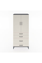 Hyperion Dolap 3 Raflı 4 Çekmeceli 2 Kapaklı 88x44x195 Antrasit-Aytaşı