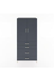 Hyperion Dolap 3 Raflı 4 Çekmeceli 2 Kapaklı 88x44x195 Antrasit-Antrasit