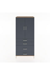 Hyperion Dolap 3 Raflı 4 Çekmeceli 2 Kapaklı 88x44x195