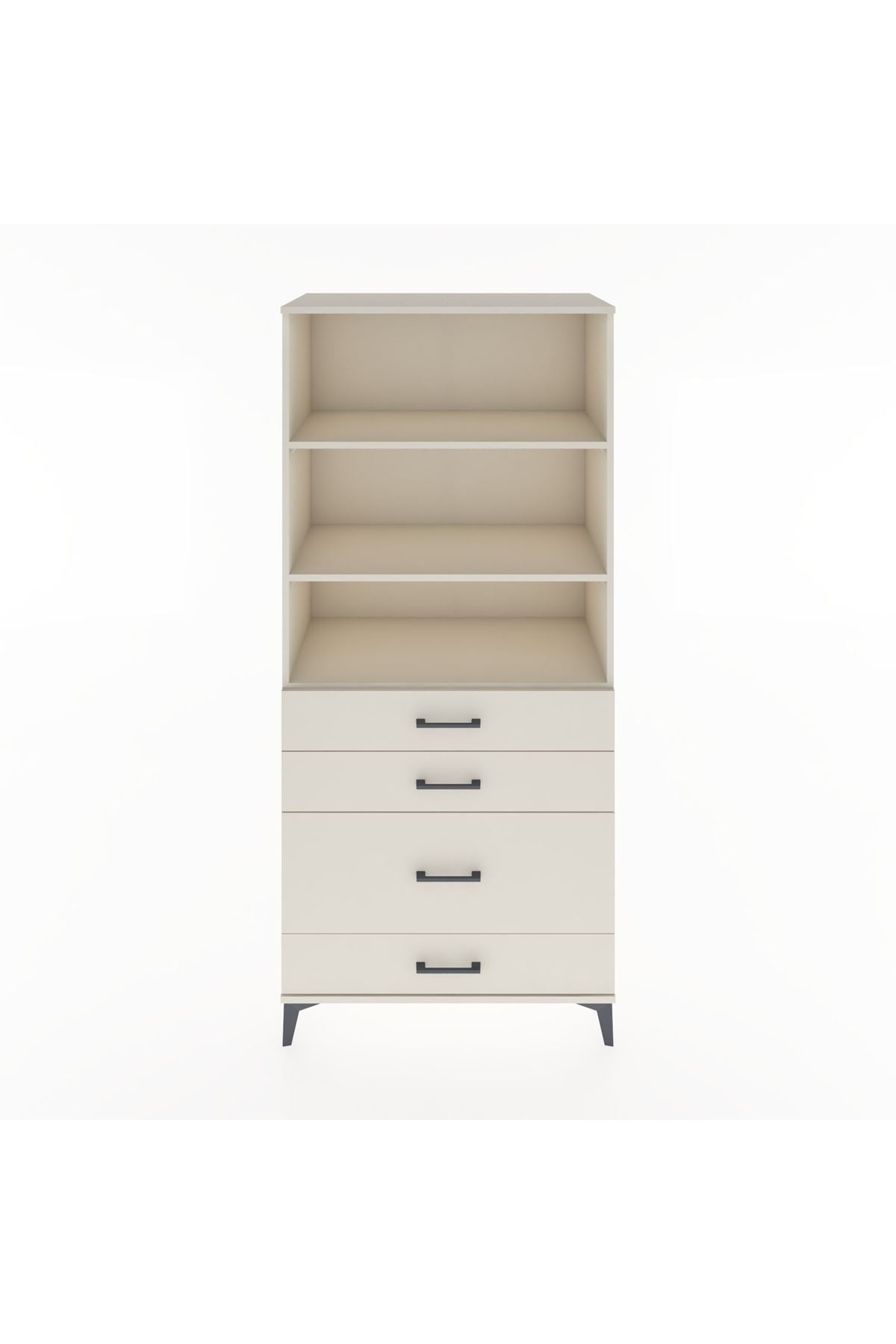 Hyperion Dolap 3 Raflı 4 Çekmeceli 88x44x195 Aytaşı-Aytaşı