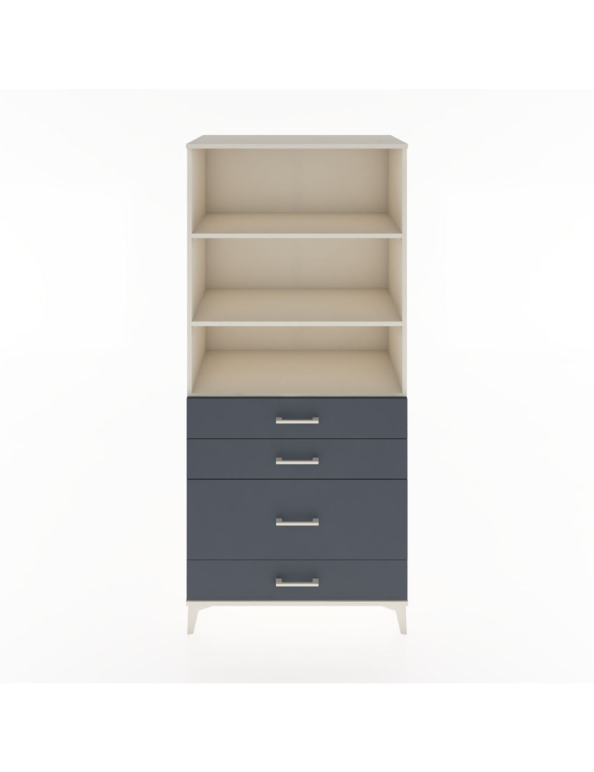 Hyperion Dolap 3 Raflı 4 Çekmeceli 88x44x195 Aytaşı-Antrasit