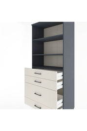 Hyperion Dolap 3 Raflı 4 Çekmeceli 88x44x195 Antrasit-Aytaşı