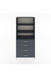 Hyperion Dolap 3 Raflı 4 Çekmeceli 88x44x195 Antrasit-Antrasit