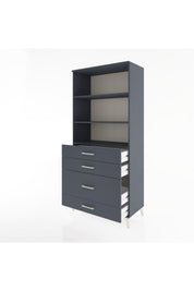 Hyperion Dolap 3 Raflı 4 Çekmeceli 88x44x195 Antrasit-Antrasit