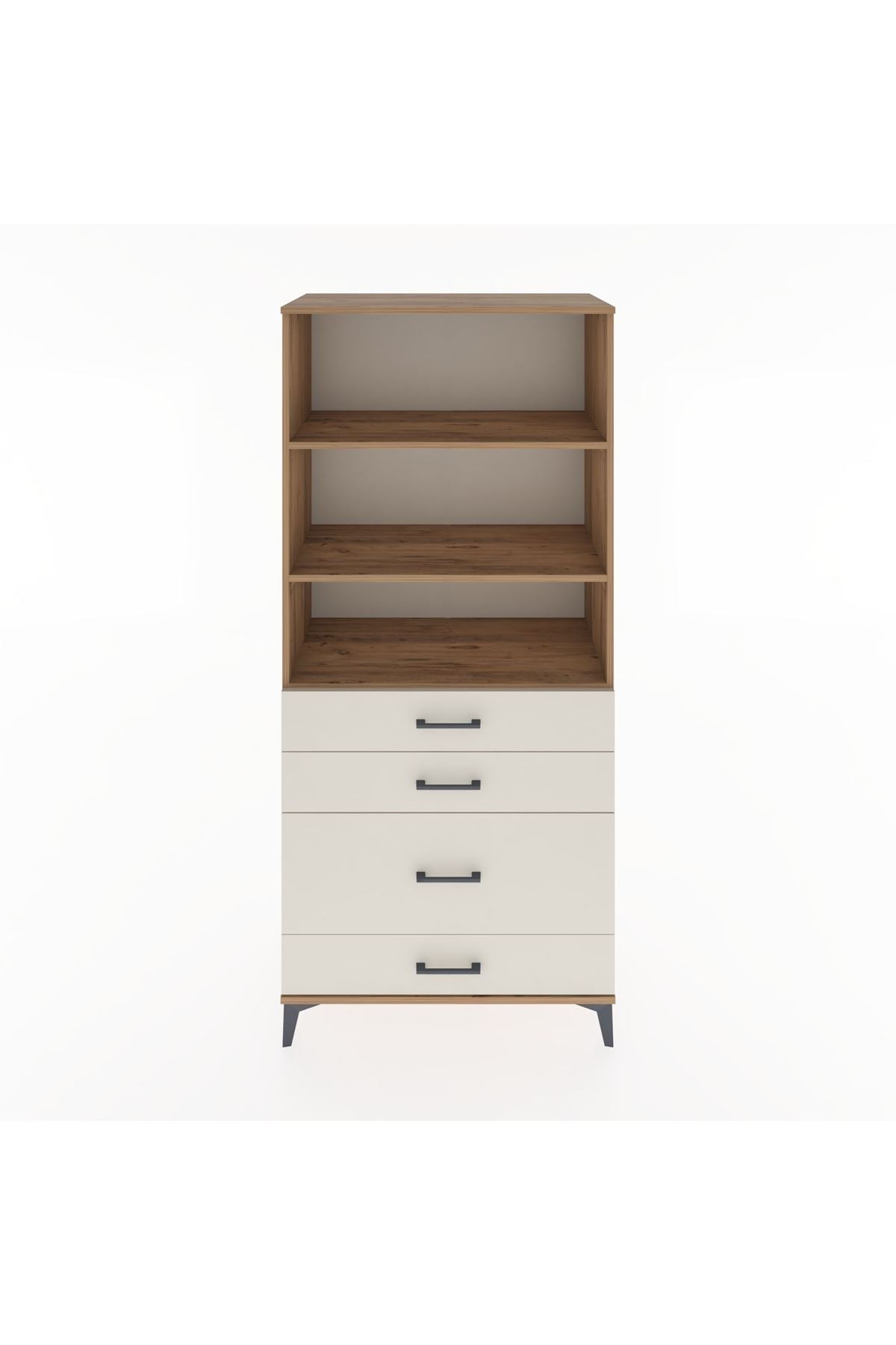 Hyperion Dolap 3 Raflı 4 Çekmeceli 88x44x195 Çam-Aytaşı