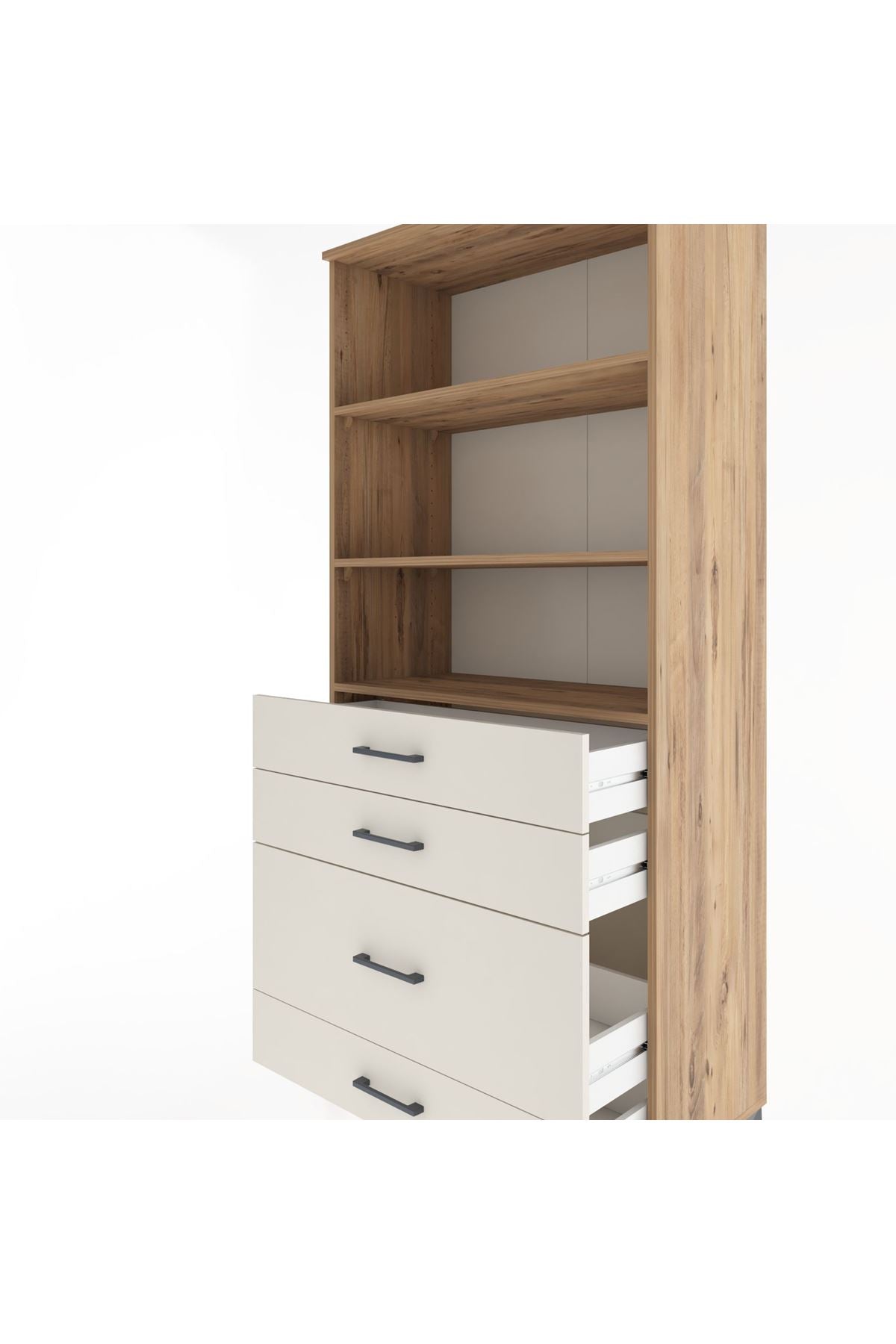 Hyperion Dolap 3 Raflı 4 Çekmeceli 88x44x195 Çam-Aytaşı