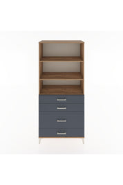 Hyperion Dolap 3 Raflı 4 Çekmeceli 88x44x195 Çam-Antrasit