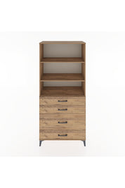 Hyperion Dolap 3 Raflı 4 Çekmeceli 88x44x195 Çam-Çam