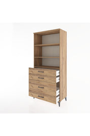 Hyperion Dolap 3 Raflı 4 Çekmeceli 88x44x195 Çam-Çam