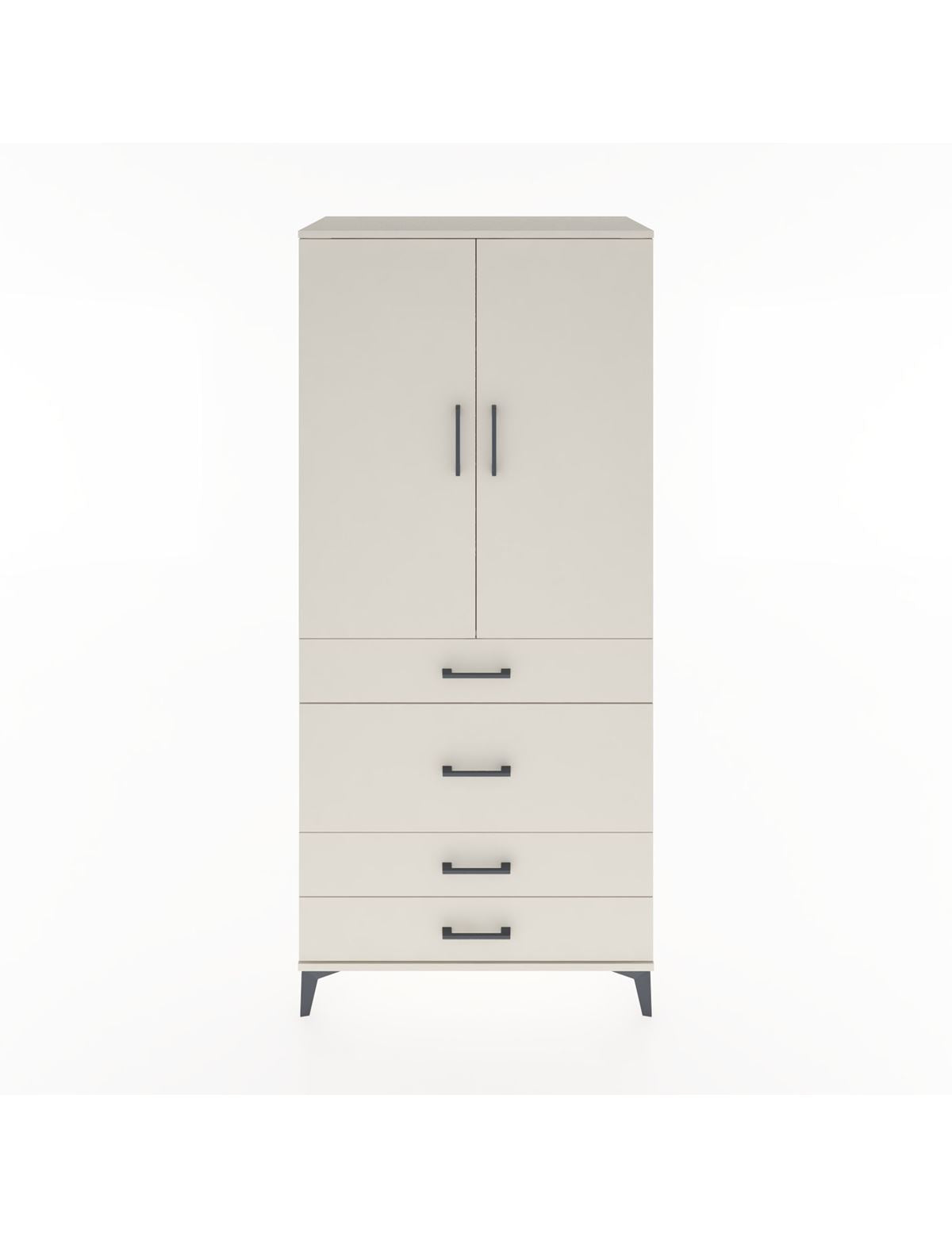 Hyperion Dolap Tek Raflı 4 Çekmeceli Tek Askılı 88x44x195 Aytaşı-Aytaşı