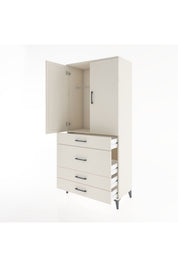 Hyperion Dolap Tek Raflı 4 Çekmeceli Tek Askılı 88x44x195 Aytaşı-Aytaşı