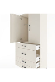 Hyperion Dolap Tek Raflı 4 Çekmeceli Tek Askılı 88x44x195 Aytaşı-Aytaşı