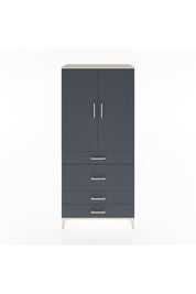 Hyperion Dolap Tek Raflı 4 Çekmeceli Tek Askılı 88x44x195 Aytaşı-Antrasit