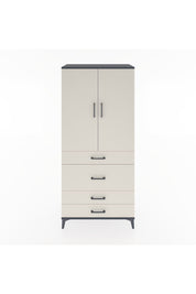 Hyperion Dolap Tek Raflı 4 Çekmeceli Tek Askılı 88x44x195 Antrasit-Aytaşı