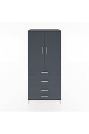 Hyperion Dolap Tek Raflı 4 Çekmeceli Tek Askılı 88x44x195 Antrasit-Antrasit