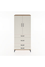 Hyperion Dolap Tek Raflı 4 Çekmeceli Tek Askılı 88x44x195 Çam-Aytaşı