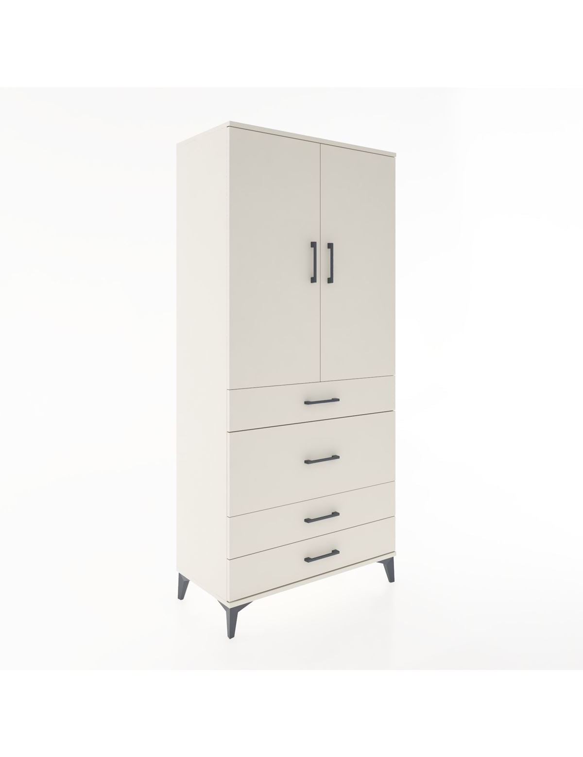 Hyperion Dolap 3 Raflı 4 Çekmeceli 2 Kapaklı 88x44x195 Aytaşı-Aytaşı