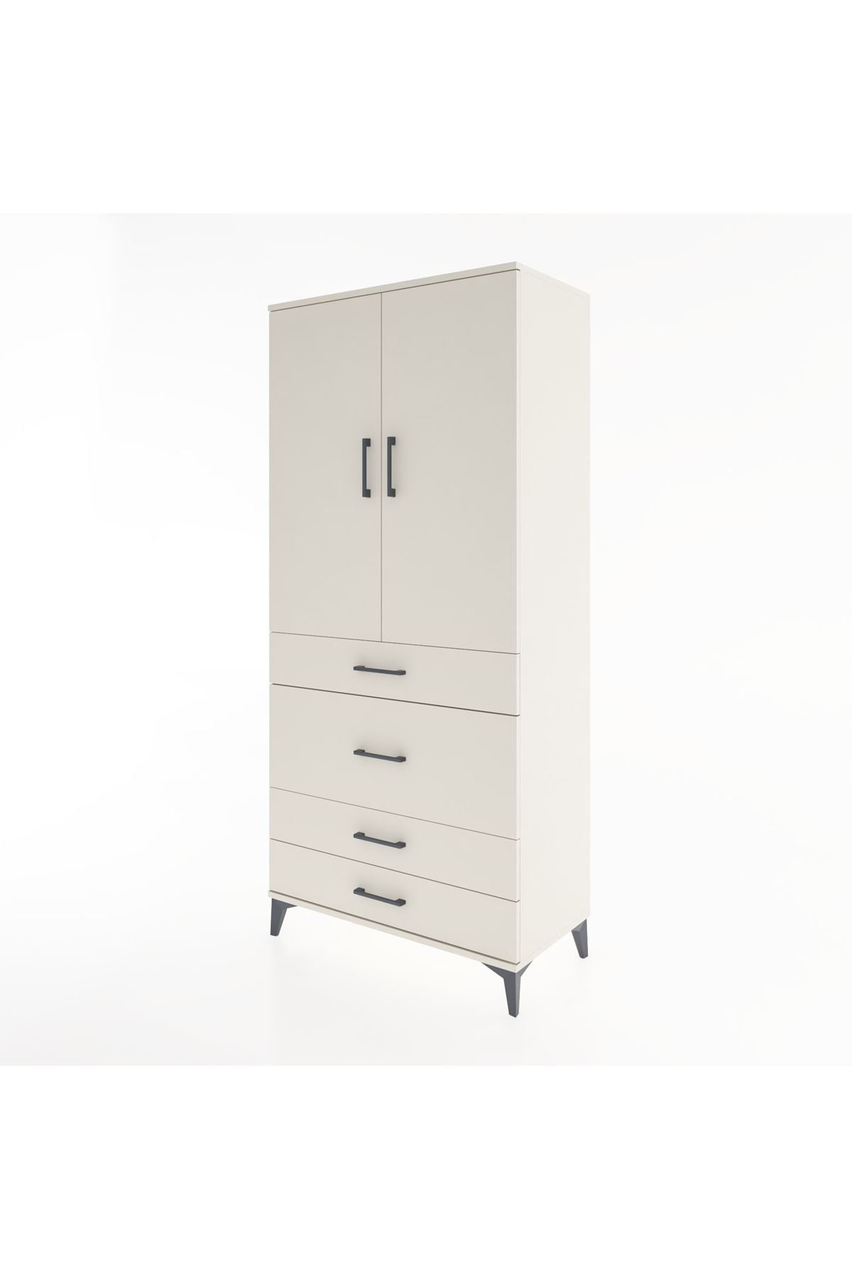 Hyperion Dolap 3 Raflı 4 Çekmeceli 2 Kapaklı 88x44x195 Aytaşı-Aytaşı