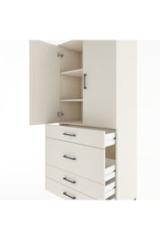 Hyperion Dolap 3 Raflı 4 Çekmeceli 2 Kapaklı 88x44x195 Aytaşı-Aytaşı