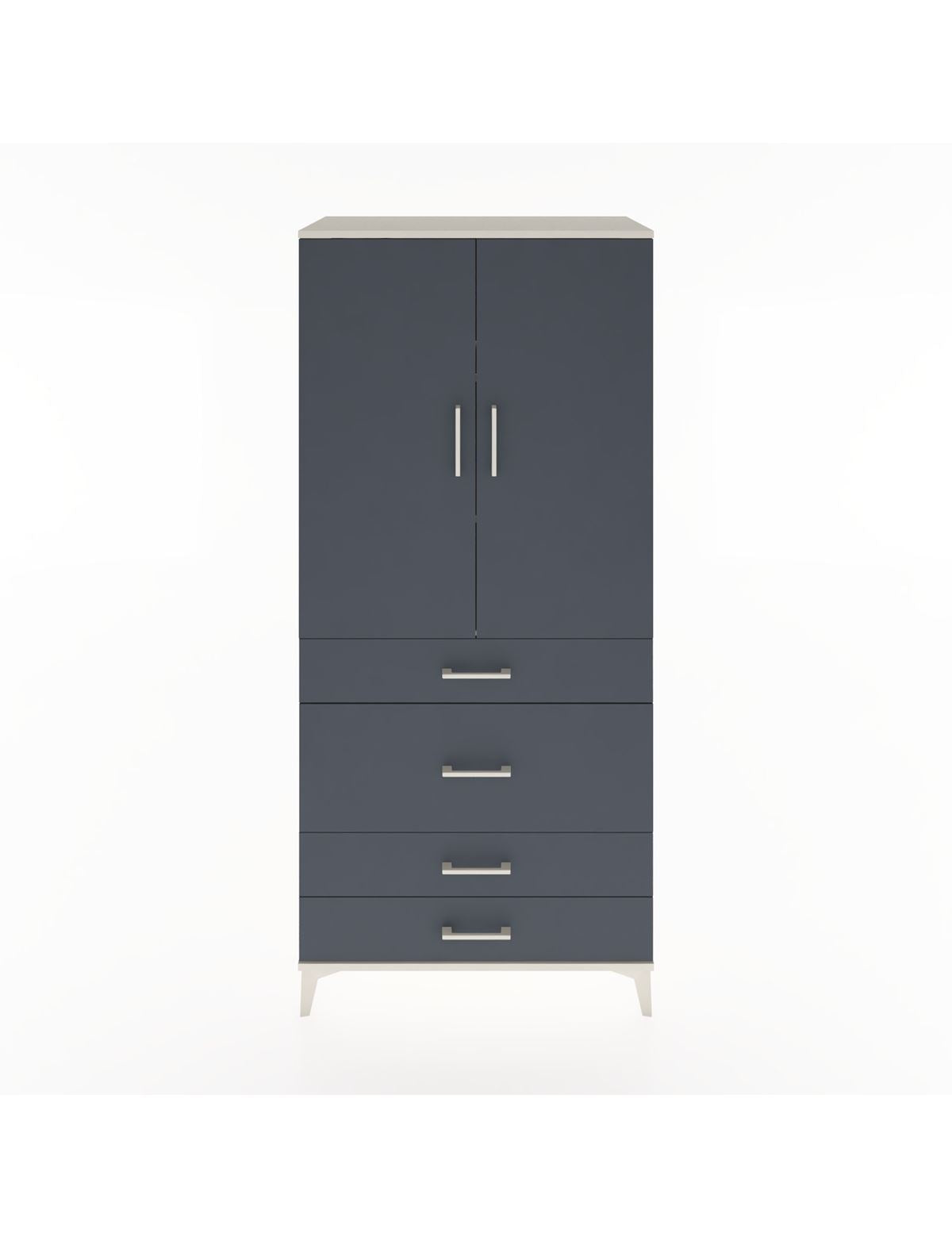 Hyperion Dolap 3 Raflı 4 Çekmeceli 2 Kapaklı 88x44x195 Aytaşı-Antrasit