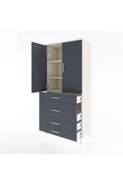 Hyperion Dolap 3 Raflı 4 Çekmeceli 2 Kapaklı 88x44x195 Aytaşı-Antrasit