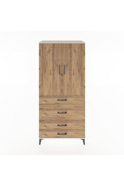 Hyperion Dolap 3 Raflı 4 Çekmeceli 2 Kapaklı 88x44x195 Aytaşı-Çam