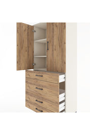 Hyperion Dolap 3 Raflı 4 Çekmeceli 2 Kapaklı 88x44x195 Aytaşı-Çam