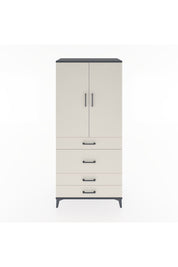 Hyperion Dolap 3 Raflı 4 Çekmeceli 2 Kapaklı 88x44x195 Antrasit-Aytaşı