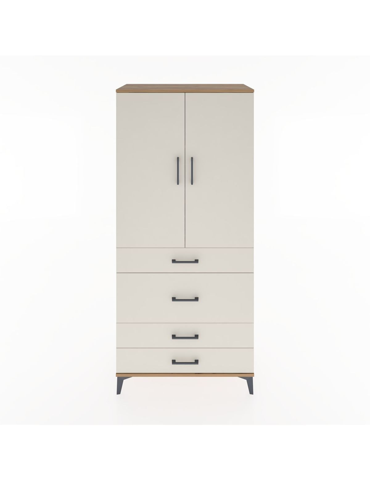 Hyperion Dolap 3 Raflı 4 Çekmeceli 2 Kapaklı 88x44x195 Çam-Aytaşı