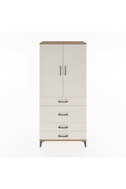 Hyperion Dolap 3 Raflı 4 Çekmeceli 2 Kapaklı 88x44x195 Çam-Aytaşı