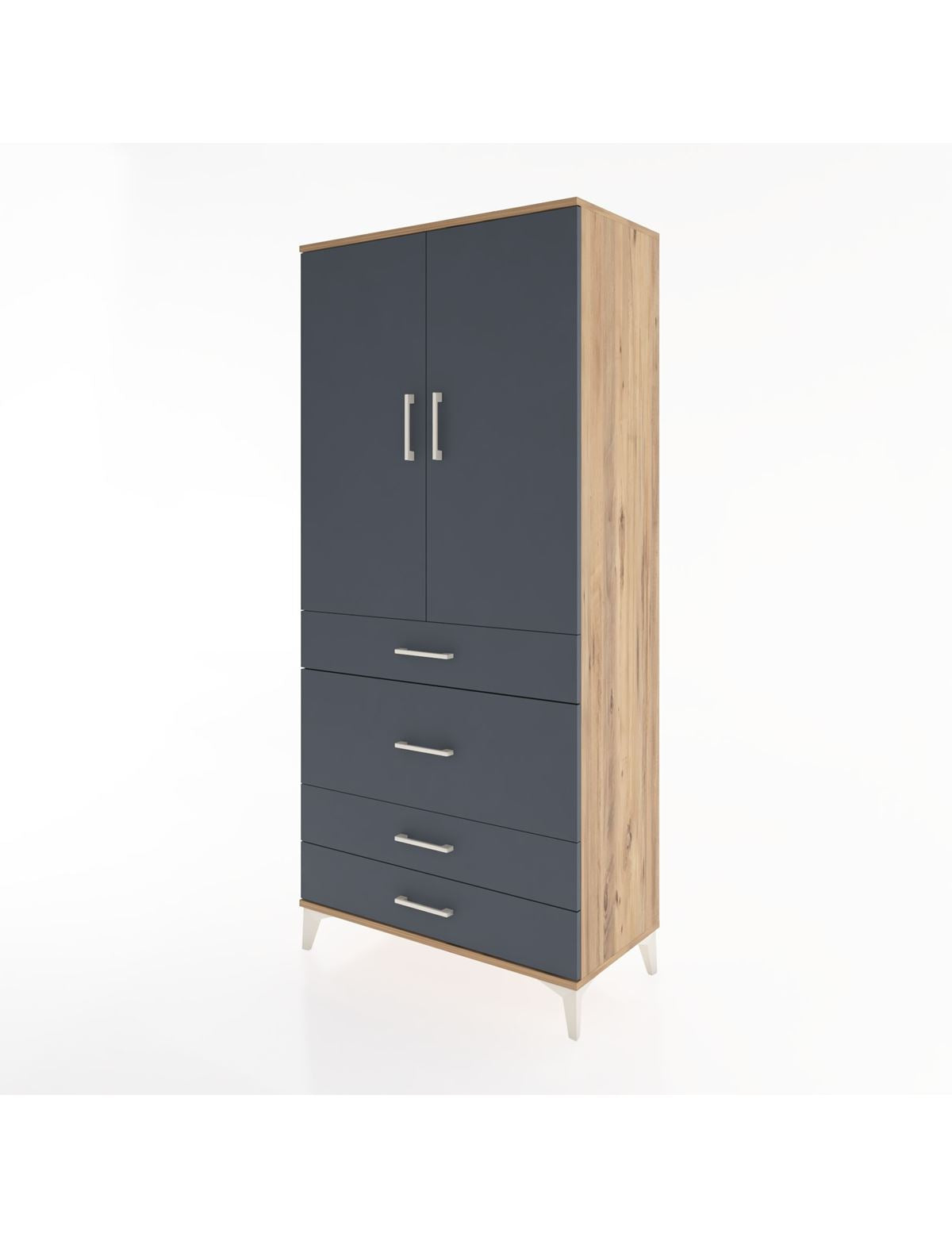 Hyperion Dolap 3 Raflı 4 Çekmeceli 2 Kapaklı 88x44x195 - S60M060V8B
